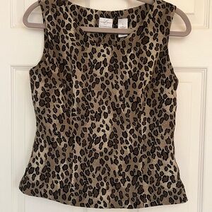 Emma James Leopard Print Sleeveless Camisole - Brown/Black